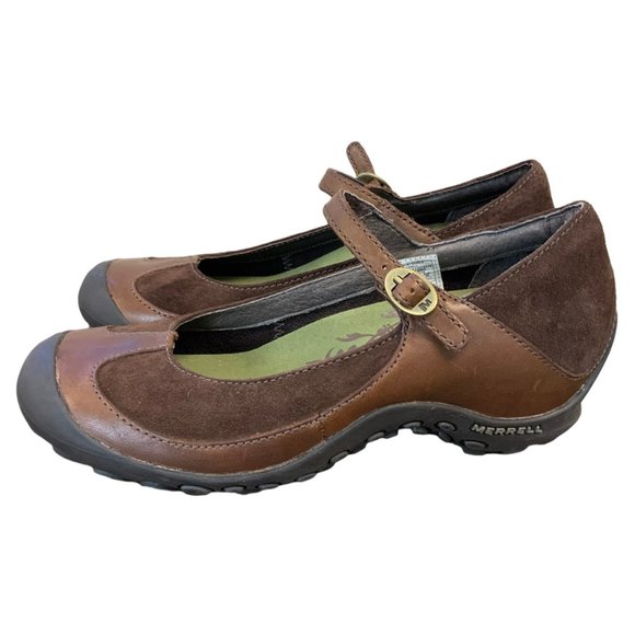 Merrell Plaza MJ Mary Jane Saddle Shoes In Brown Size 7.5 - Picture 1 of 8